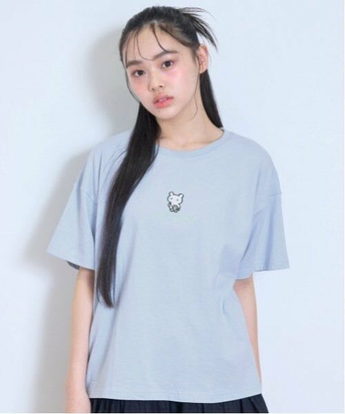 Lovetoxic / ラブトキシック Tシャツ | 【GOODPRICE】【綿100％】フロントキャラ刺しゅうTシャツ（サックス）
