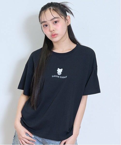 Lovetoxic / ラブトキシック Tシャツ | 【GOODPRICE】【綿100％】フロントキャラ刺しゅうTシャツ（黒）