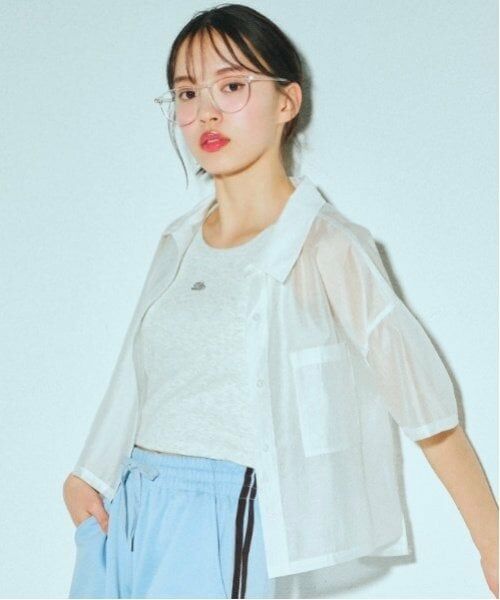 Lovetoxic / ラブトキシック シャツ・ブラウス | 【接触冷感/ひんやり】半袖シアーシャツ（オフ ホワイト）