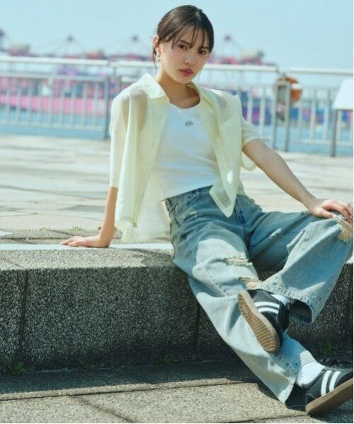 Lovetoxic / ラブトキシック シャツ・ブラウス | 【接触冷感/ひんやり】半袖シアーシャツ | 詳細1