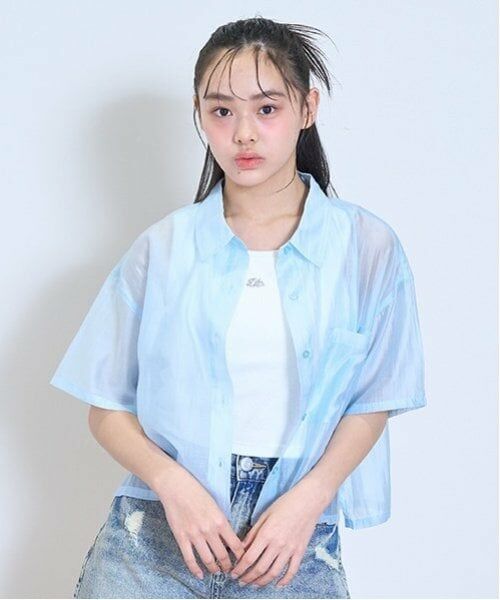 Lovetoxic / ラブトキシック シャツ・ブラウス | 【接触冷感/ひんやり】半袖シアーシャツ | 詳細4