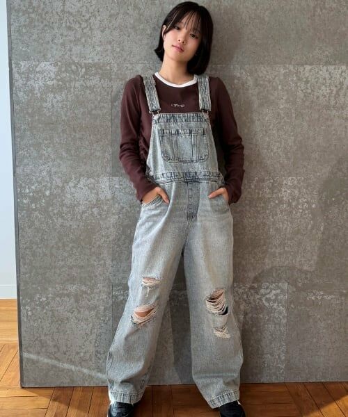 Lovetoxic / ラブトキシック サロペット・オールインワン | 【GOODPRICE】【ベーシック】デニムオーバーオール（サックス）