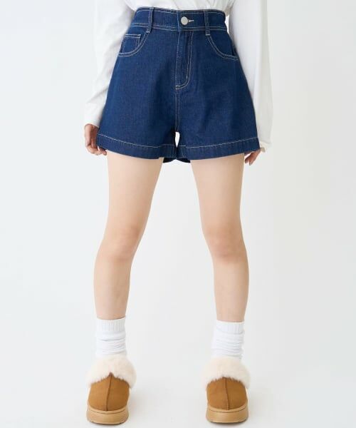 Lovetoxic / ラブトキシック ショート・ハーフ・半端丈パンツ | 【GOODPRICE】【綿100％】プレートロゴデニムショートパンツ | 詳細1