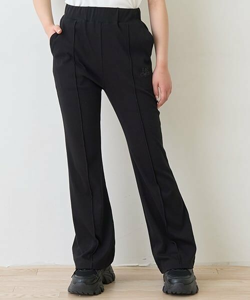 Lovetoxic / ラブトキシック その他パンツ | 【接触冷感/ひんやり】カットフレアパンツ（黒）