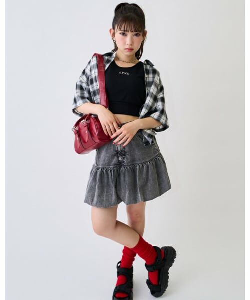 Lovetoxic / ラブトキシック ショート・ハーフ・半端丈パンツ | デニムバルーンスカート | 詳細13