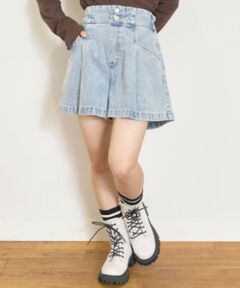 Lovetoxic / ラブトキシック ショート・ハーフ・半端丈パンツ | 美脚見えタックフレアキュロット