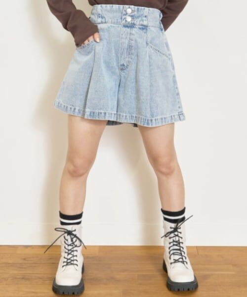 Lovetoxic / ラブトキシック ショート・ハーフ・半端丈パンツ | 美脚見えタックフレアキュロット | 詳細1