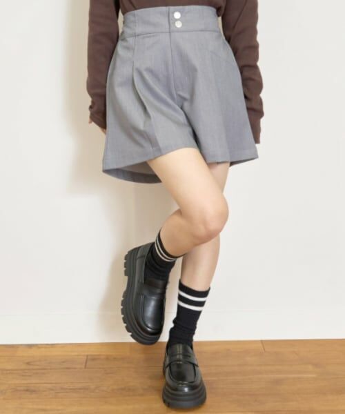 Lovetoxic / ラブトキシック ショート・ハーフ・半端丈パンツ | 美脚見えタックフレアキュロット | 詳細3