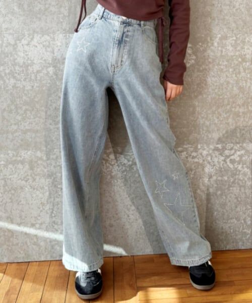 Lovetoxic / ラブトキシック その他パンツ | ストーンモチーフデニムパンツ | 詳細1