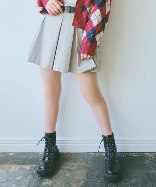 Lovetoxic / ラブトキシック ショート・ハーフ・半端丈パンツ | 【GOODPRICE】【イージーケア】ベルトつきプリーツスカート（グレー）