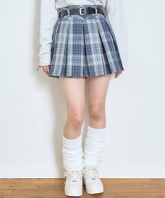 Lovetoxic / ラブトキシック ショート・ハーフ・半端丈パンツ | 【GOODPRICE】【イージーケア】ベルトつきチェックプリーツスカート