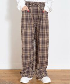 サマ見えイージーチェックプルオンパンツ