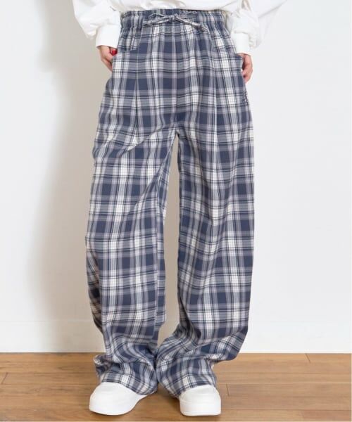 Lovetoxic / ラブトキシック その他パンツ | サマ見えイージーチェックプルオンパンツ（紺）