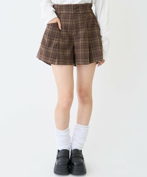 Lovetoxic / ラブトキシック ショート・ハーフ・半端丈パンツ | 【起毛】美脚見えタックフレアキュロット | 詳細6