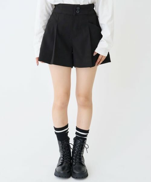 Lovetoxic / ラブトキシック ショート・ハーフ・半端丈パンツ | 【起毛】美脚見えタックフレアキュロット | 詳細8