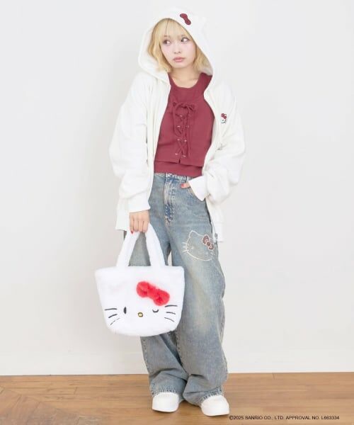 Lovetoxic / ラブトキシック その他パンツ | 【サンリオキャラクターズ】デニムワイドパンツ | 詳細1