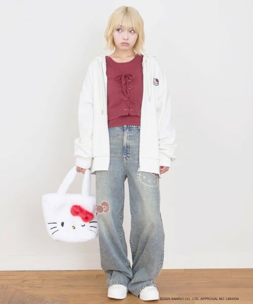 Lovetoxic / ラブトキシック その他パンツ | 【サンリオキャラクターズ】デニムワイドパンツ | 詳細2