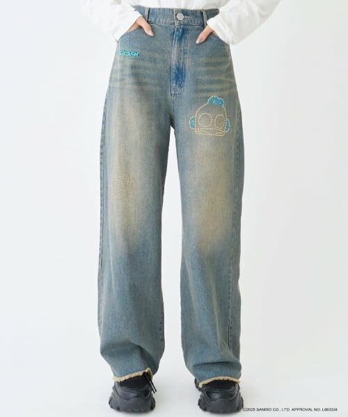 Lovetoxic / ラブトキシック その他パンツ | 【サンリオキャラクターズ】デニムワイドパンツ | 詳細9
