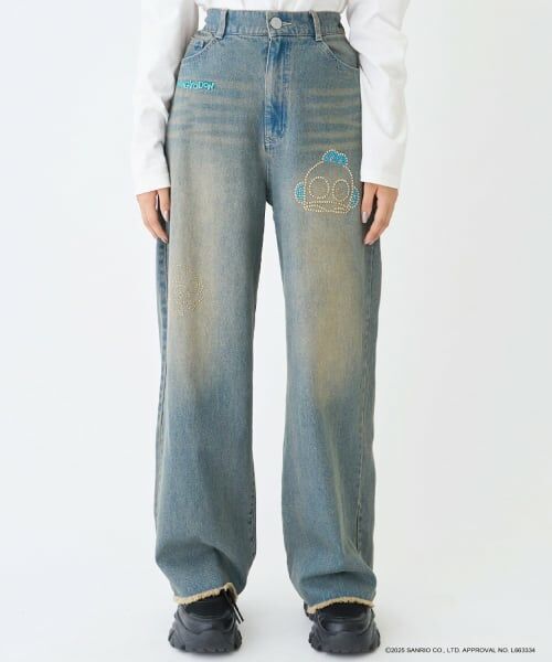 Lovetoxic / ラブトキシック その他パンツ | 【サンリオキャラクターズ】デニムワイドパンツ（ハンギョドン）