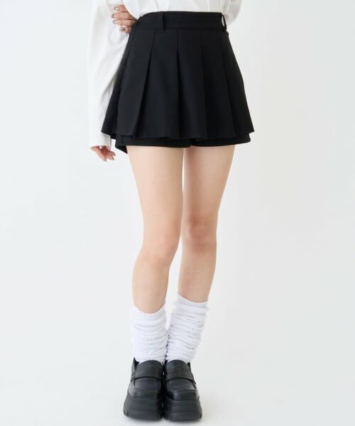 Lovetoxic / ラブトキシック ショート・ハーフ・半端丈パンツ | 【起毛】スタイル盛れマイクロミニスカパン（黒）