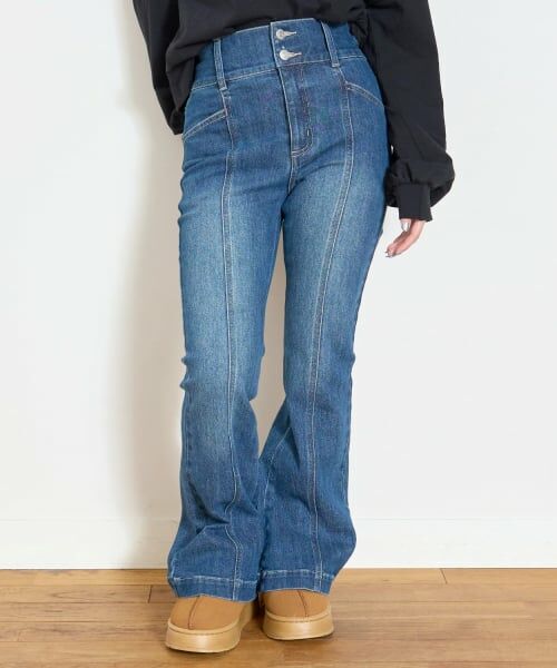 Lovetoxic / ラブトキシック その他パンツ | 【起毛】【ストレッチ】スタイルアップフレアデニム | 詳細4