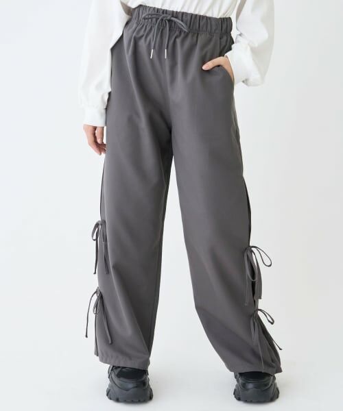 Lovetoxic / ラブトキシック その他パンツ | 【吸水速乾】スリットリボンパンツ(チャコール)