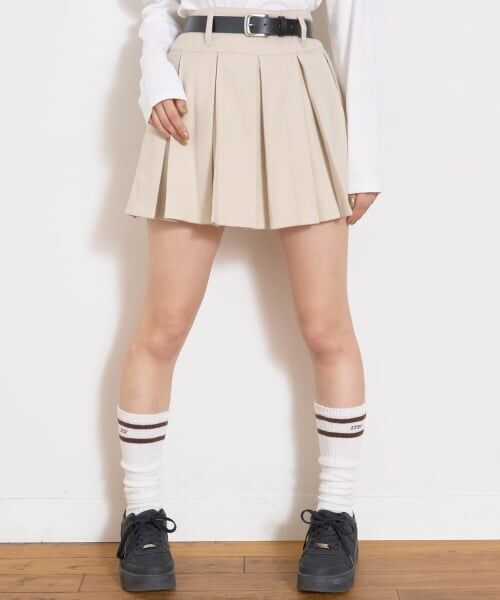 Lovetoxic / ラブトキシック ショート・ハーフ・半端丈パンツ | 【起毛】ベルトつきプリーツスカート | 詳細2