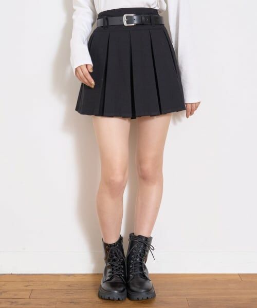Lovetoxic / ラブトキシック ショート・ハーフ・半端丈パンツ | 【起毛】ベルトつきプリーツスカート | 詳細6