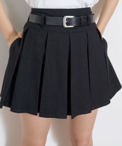 Lovetoxic / ラブトキシック ショート・ハーフ・半端丈パンツ | 【起毛】ベルトつきプリーツスカート | 詳細8