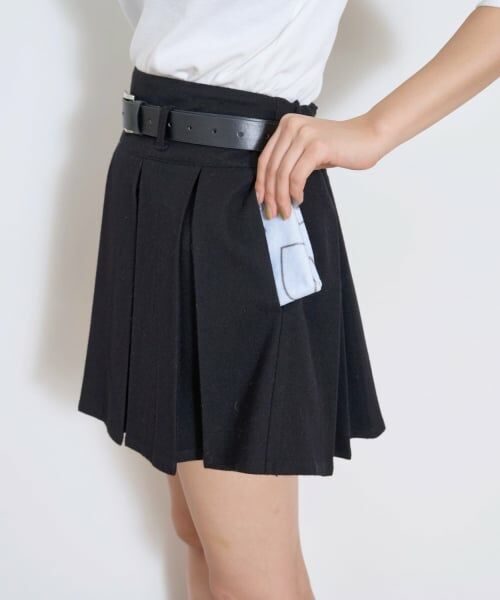 Lovetoxic / ラブトキシック ショート・ハーフ・半端丈パンツ | 【起毛】ベルトつきプリーツスカート | 詳細9