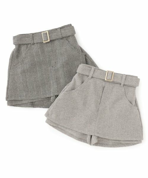 Lovetoxic / ラブトキシック ショート・ハーフ・半端丈パンツ | ベルトつきヘリンボ-ンペプラムスカパン | 詳細11