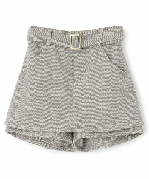 Lovetoxic / ラブトキシック ショート・ハーフ・半端丈パンツ | ベルトつきヘリンボ-ンペプラムスカパン | 詳細13