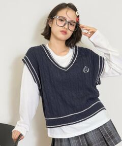 Lovetoxic / ラブトキシック ニット・セーター | 【GOODPRICE】ケーブルニットTシャツSET