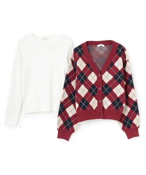 Lovetoxic / ラブトキシック カーディガン・ボレロ | アーガイルニットTシャツSET | 詳細15