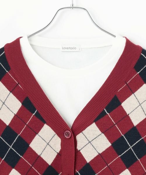 Lovetoxic / ラブトキシック カーディガン・ボレロ | アーガイルニットTシャツSET | 詳細16