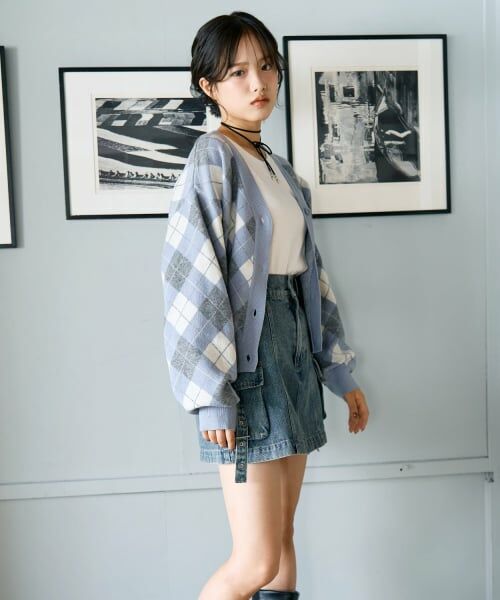 Lovetoxic / ラブトキシック カーディガン・ボレロ | アーガイルニットTシャツSET | 詳細3