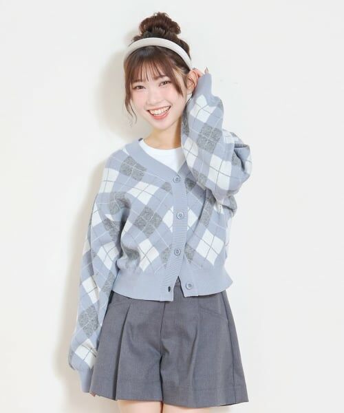 Lovetoxic / ラブトキシック カーディガン・ボレロ | アーガイルニットTシャツSET | 詳細4