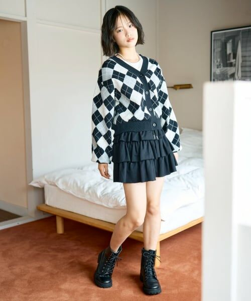 Lovetoxic / ラブトキシック カーディガン・ボレロ | アーガイルニットTシャツSET | 詳細6