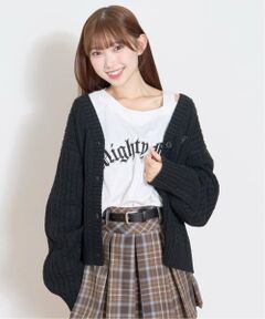 Lovetoxic / ラブトキシック カーディガン・ボレロ | 【GOODPRICE】ケーブルニットカーディガン