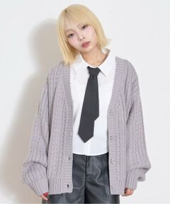 Lovetoxic / ラブトキシック カーディガン・ボレロ | 【GOODPRICE】ケーブルニットカーディガン