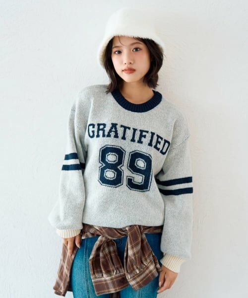 Lovetoxic / ラブトキシック ニット・セーター | モヘアタッチジャガードプルオーバー（アイボリー）