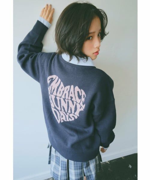 Lovetoxic / ラブトキシック ニット・セーター | 【GOODPRICE】バックハートニットプルオーバー（紺）