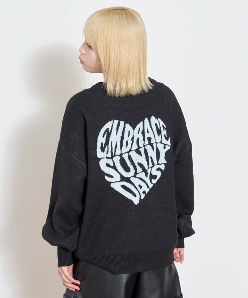 Lovetoxic / ラブトキシック ニット・セーター | 【GOODPRICE】バックハートニットプルオーバー（黒）