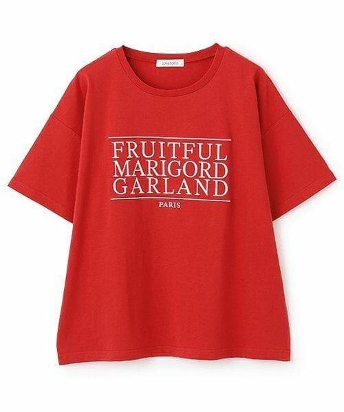 Lovetoxic / ラブトキシック Tシャツ | 【GOODPRICE】【綿100％】3段ロゴ刺しゅうTシャツ（赤）