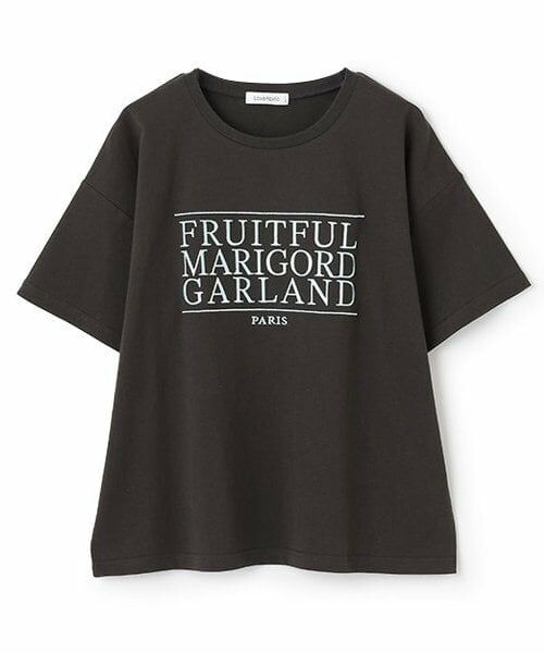 Lovetoxic / ラブトキシック Tシャツ | 【GOODPRICE】【綿100％】3段ロゴ刺しゅうTシャツ（チャコール）