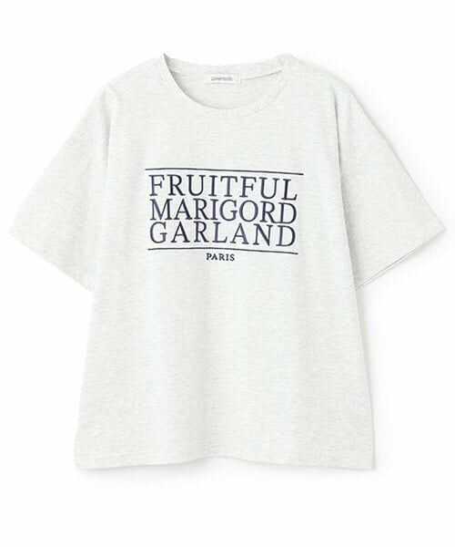 Lovetoxic / ラブトキシック Tシャツ | 【GOODPRICE】【綿100％】3段ロゴ刺しゅうTシャツ（シロ杢）
