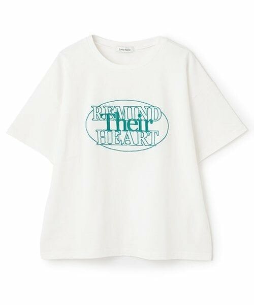 Lovetoxic / ラブトキシック Tシャツ | 【GOODPRICE】【綿100％】サークルロゴ刺しゅうTシャツ（オフ ホワイト）