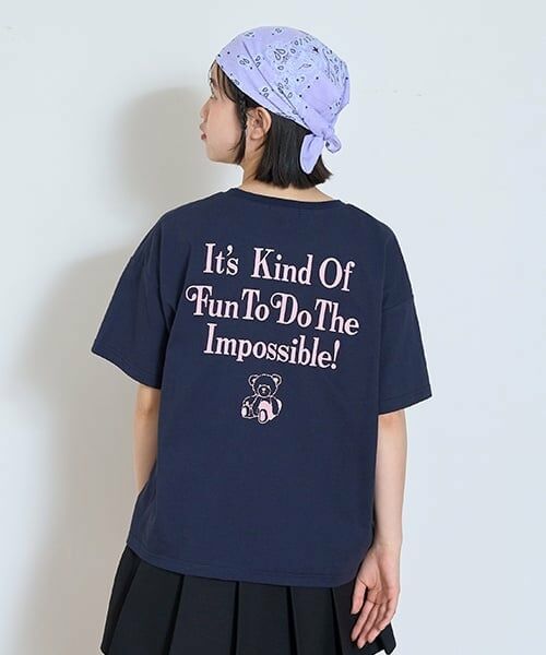 Lovetoxic / ラブトキシック Tシャツ | 【GOODPRICE】【綿100％】ベアー刺しゅうTシャツ（紺）