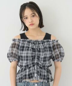 Lovetoxic / ラブトキシック シャツ・ブラウス | チェックオフショルインナーセット