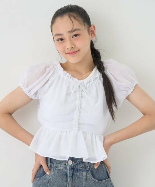 Lovetoxic / ラブトキシック シャツ・ブラウス | チェックオフショルインナーセット（オフ ホワイト）